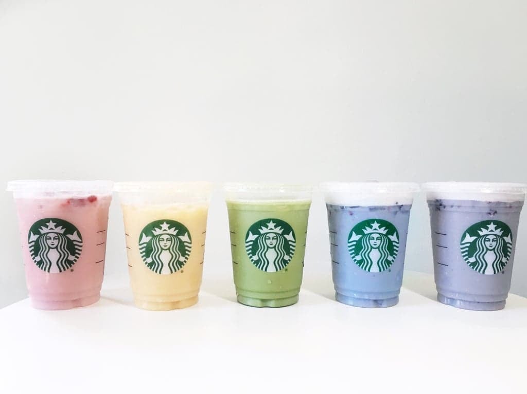 starbucks rainbow glass bottle