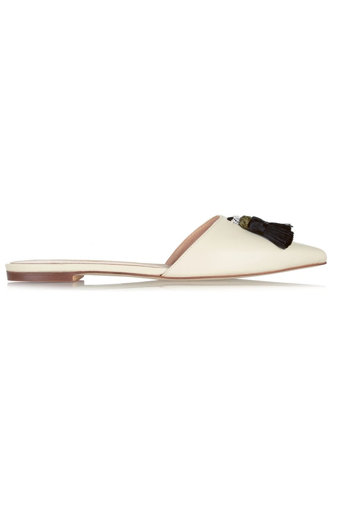 J.Crew Harper Tasseled Leather Point-Toe Flats