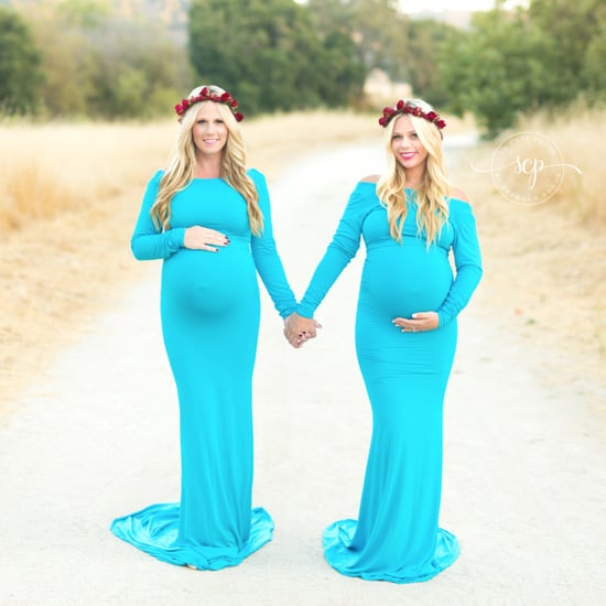 Twins Who Gave Birth on Same Day Re-Create Maternity Photo