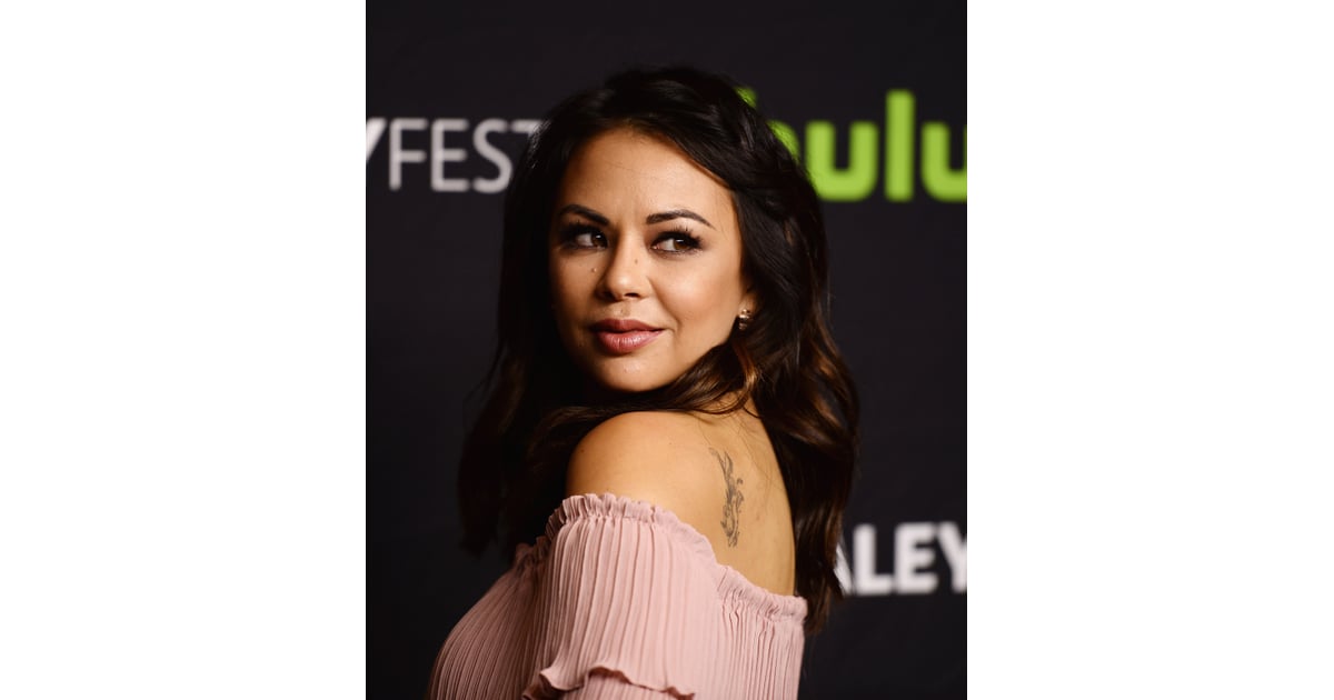 Janel Parrishs Back Tattoo The Perfectionists Casts Hidden Tattoos