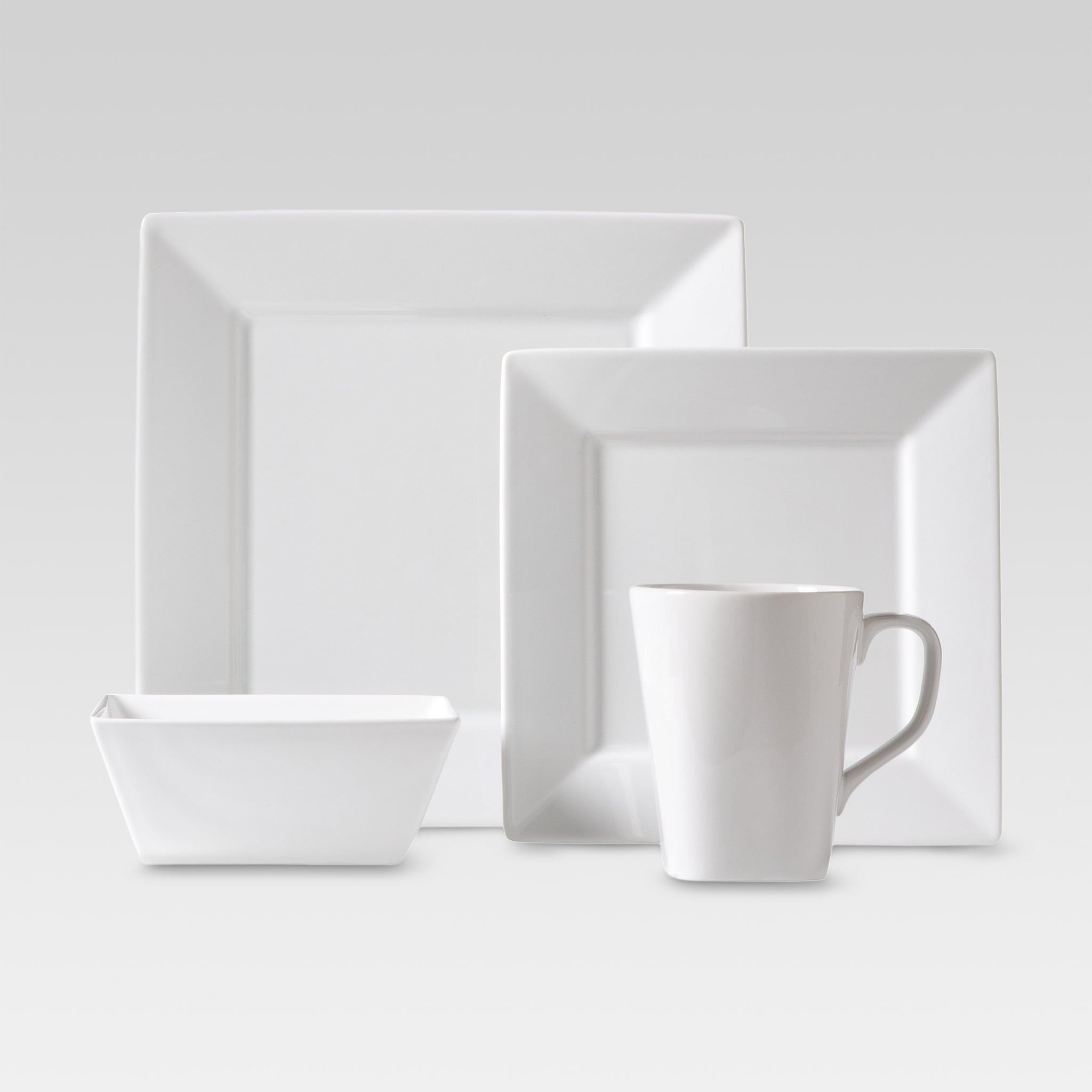 Modern Dinnerware Threshold 16pc Porcelain Square Dinnerware Set