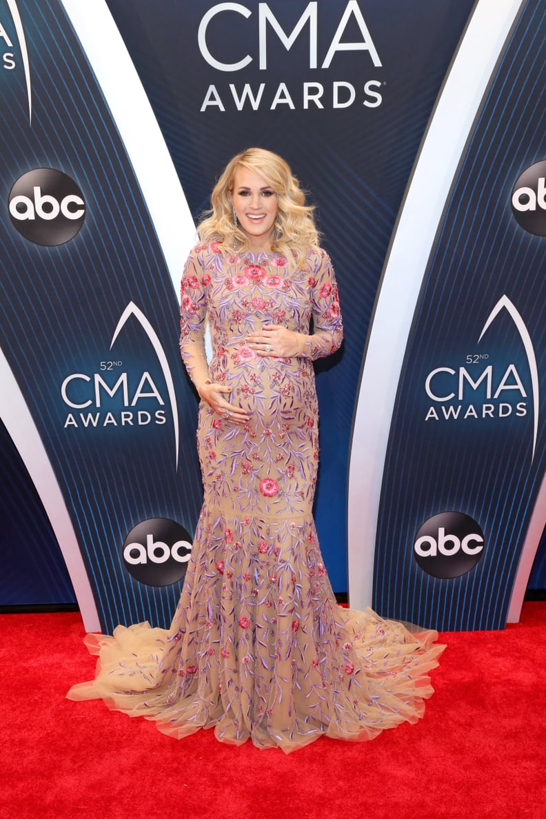 NASHVILLE, TN - NOVEMBER 14:  (FOR EDITORIAL USE ONLY) Carrie Underwood attends the 52nd annual CMA Awards at the Bridgestone Arena on November 14, 2018 in Nashville, Tennessee.  (Photo by Terry Wyatt/FilmMagic)