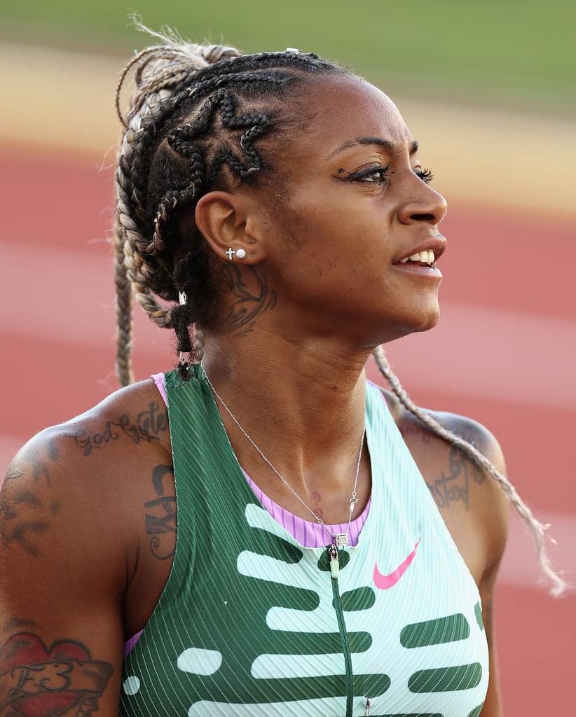 Sha'Carri Richardson Removes Wig Before the 100m Sprint