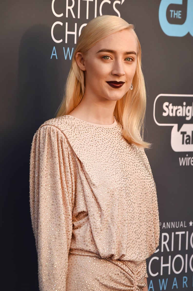Saoirse Ronan in Dark Red Lipstick at the Critics' Choice Awards