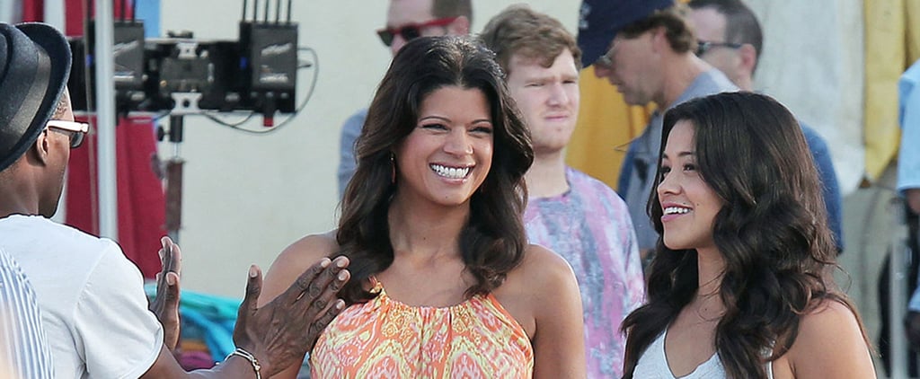 Gina Rodriguez and Andrea Navedo on Jane the Virgin Set
