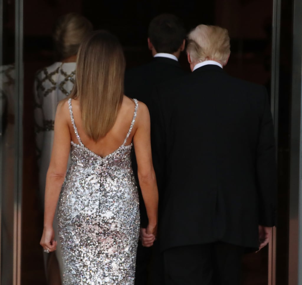 Melania Trump Sequined Chanel Dress at State Dinner 2018