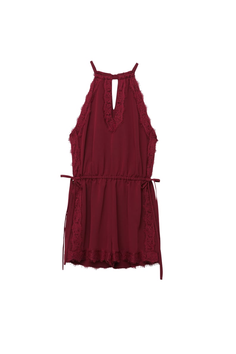 Kendall and Kylie x PacSun Maroon Lace Side Tie Romper