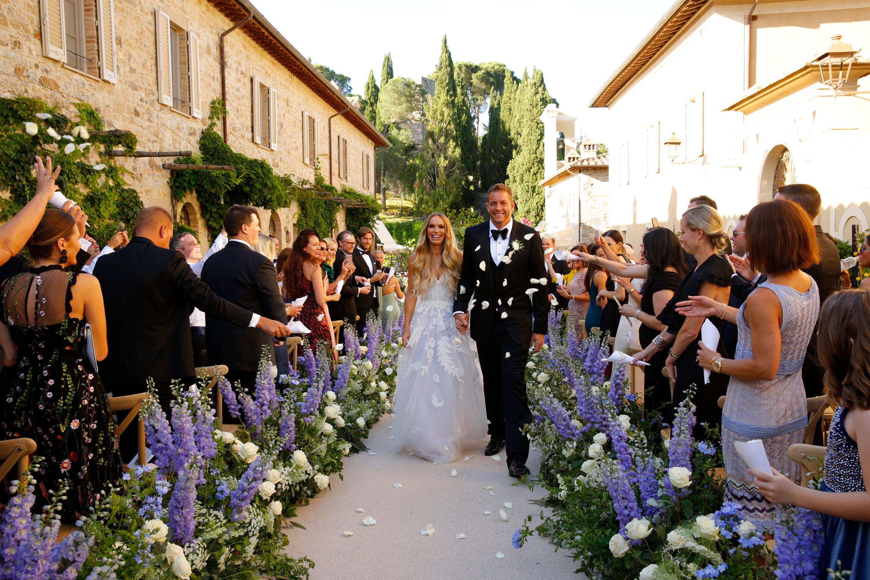 Tennis Star Caroline Wozniacki Wears Custom Oscar de la Renta to Her Wedding  Under the Tuscan Sun