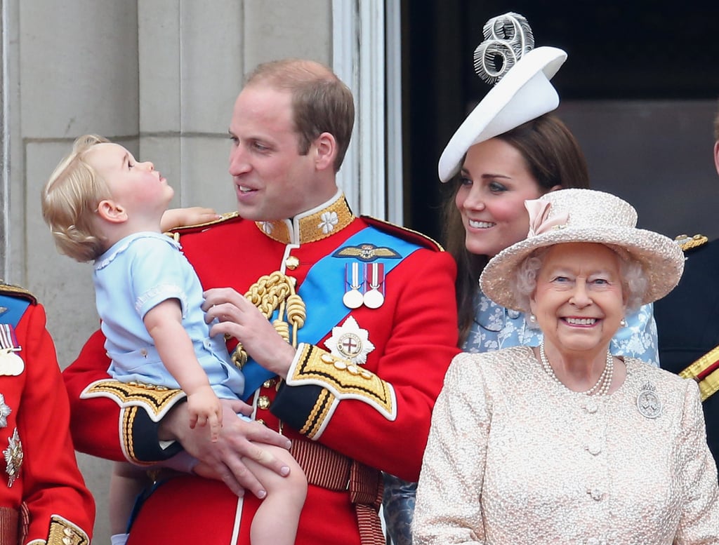 They share similarly adorable glances at Prince George during the Trooping the Colour in London in June.