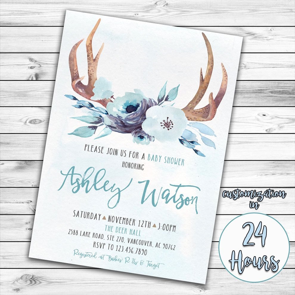 Woodland Baby Shower Invitation