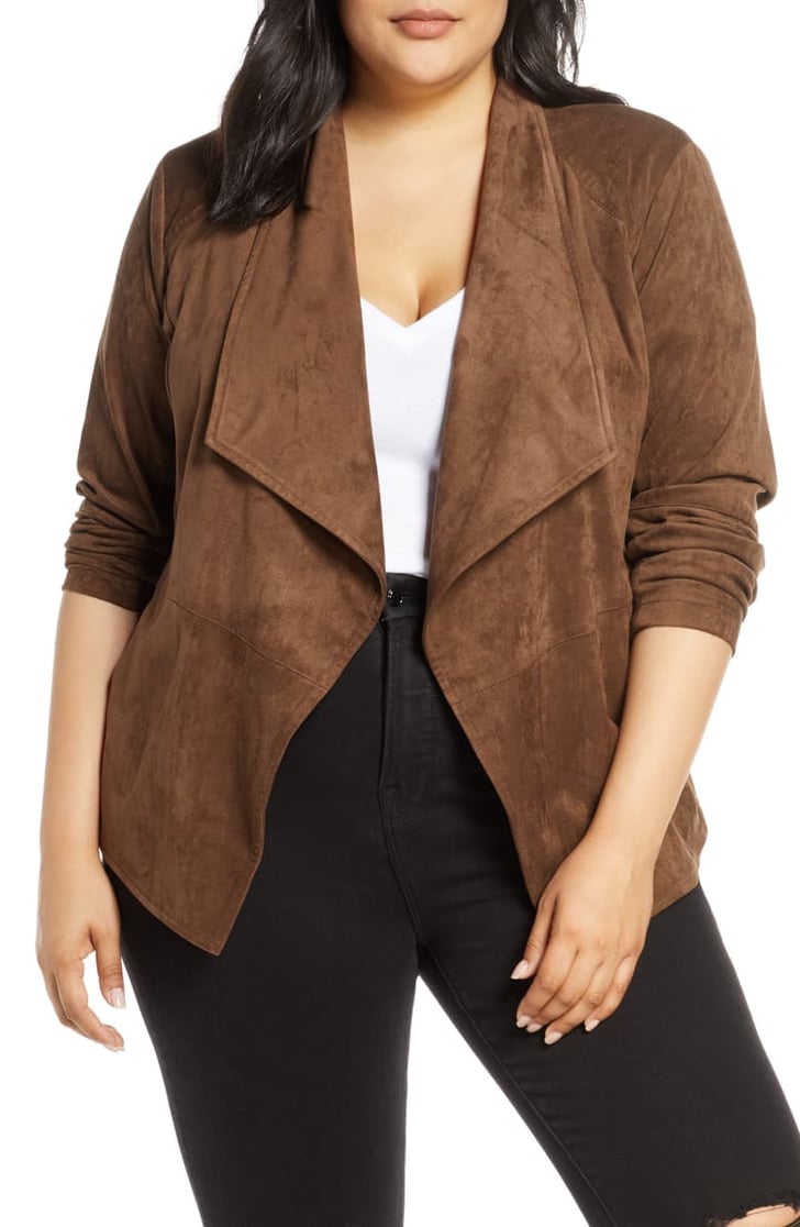 Bb dakota wade drape front faux suede deals jacket