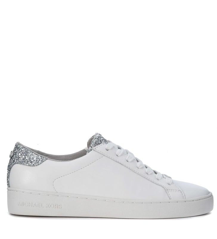 Michael Kors Irving Sneaker With Silver Glitter | Miley Cyrus Glitter ...