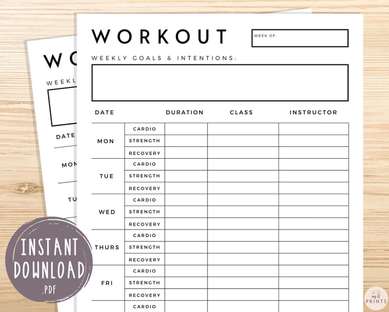 Weekly Fitness Workout Planner
