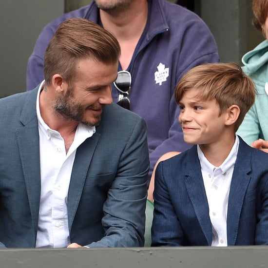 David and Romeo Beckham at Wimbledon 2015