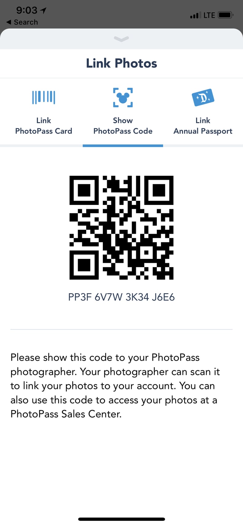 Screenshot the code on your phone.