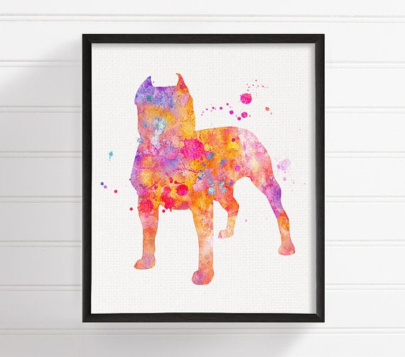 Colorful Pit Bull Painting