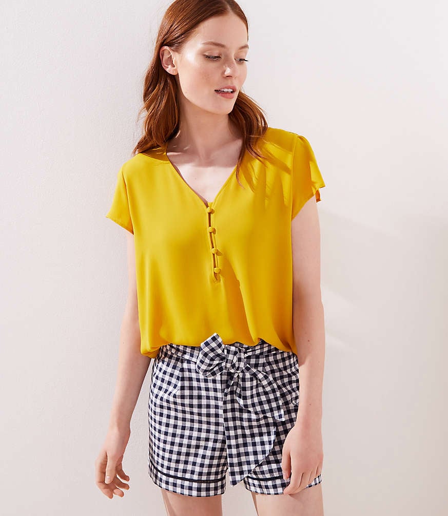 Buttoned petal cheap sleeve top