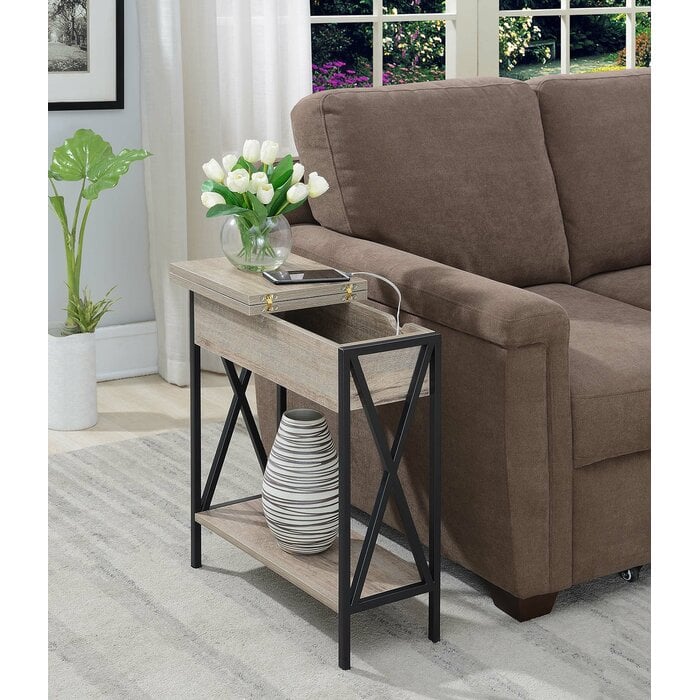 Andover Mills Abbottsmoor End Table With Built-In Outlets