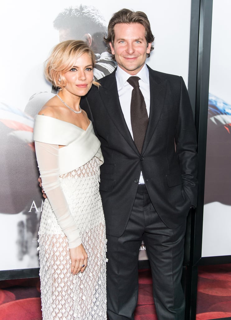 Bradley Cooper and Sienna Miller posed together at the Monday night premiere of American Sniper in NYC.