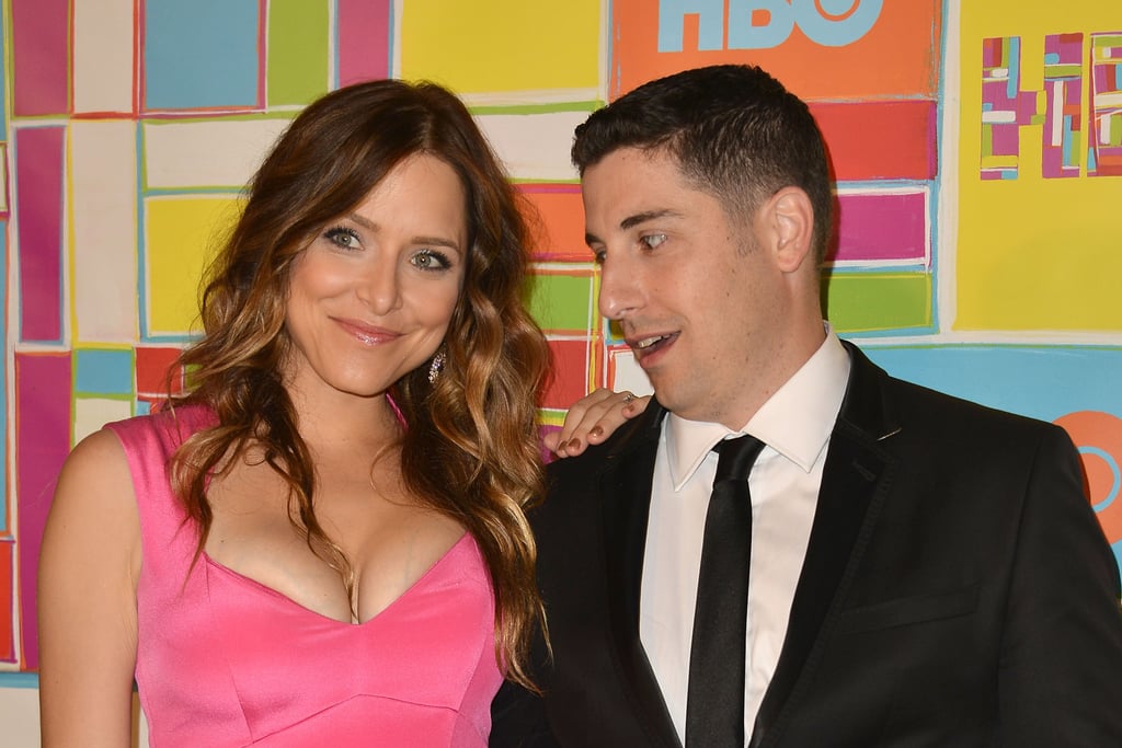 Jason Biggs couldn't keep his eyes off wife Jenny Mollen's cleavage at the HBO party.