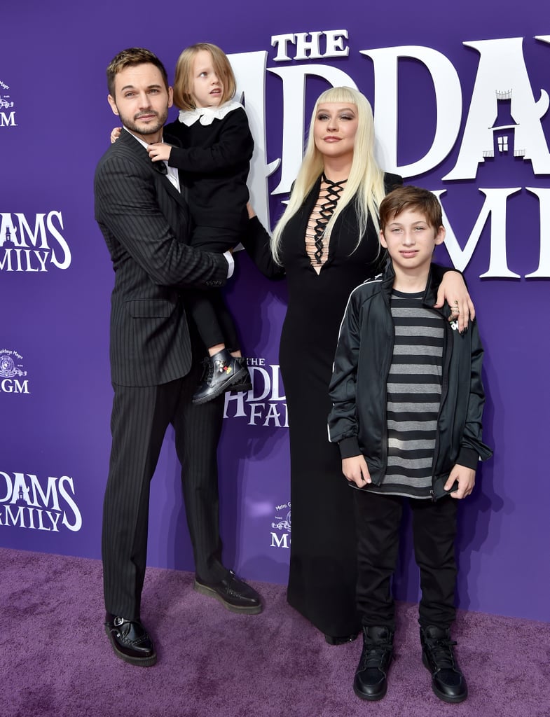 Christina Aguilera and Family at The Addams Family Premiere