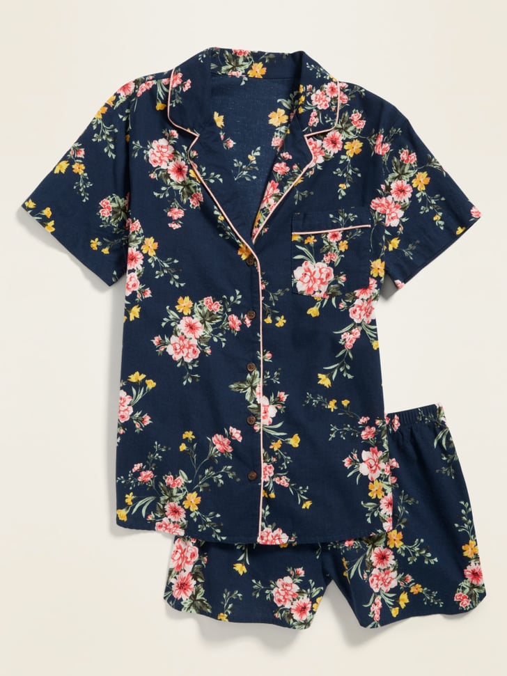 Old Navy Floral-Print Poplin Pajama Shorts Set | Matching Shorts and ...