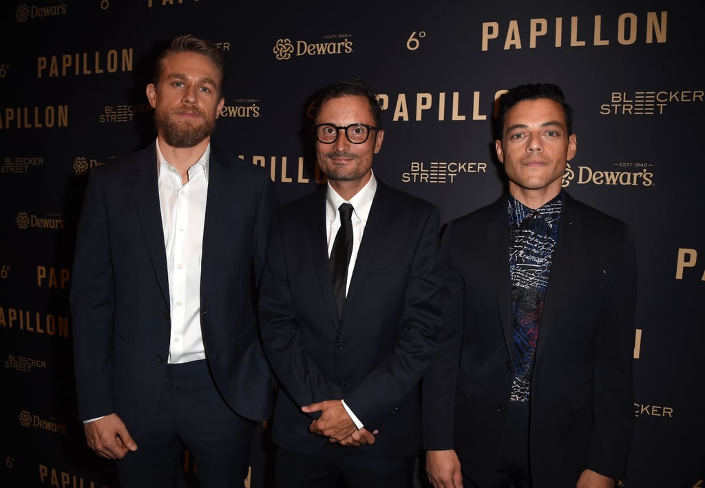 Charlie Hunnam and Rami Malek at Papillon Premiere Aug. 2018