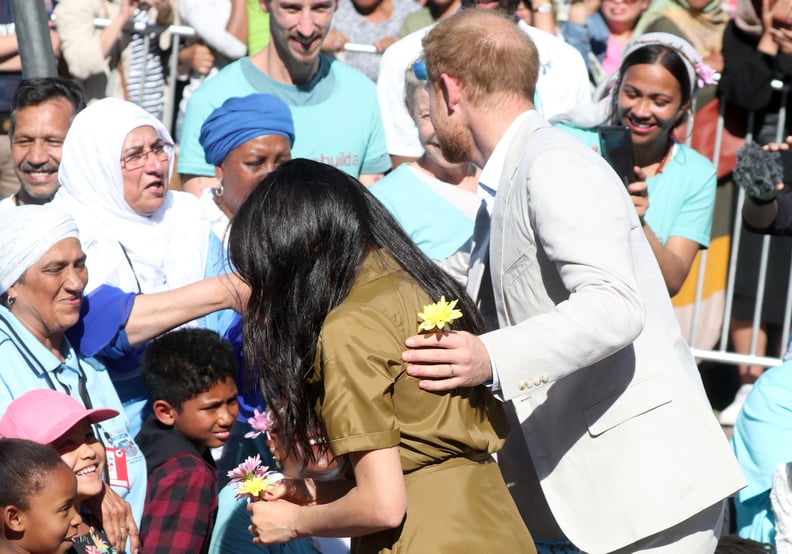 Meghan Markle Wearing a Green Maxi Dress