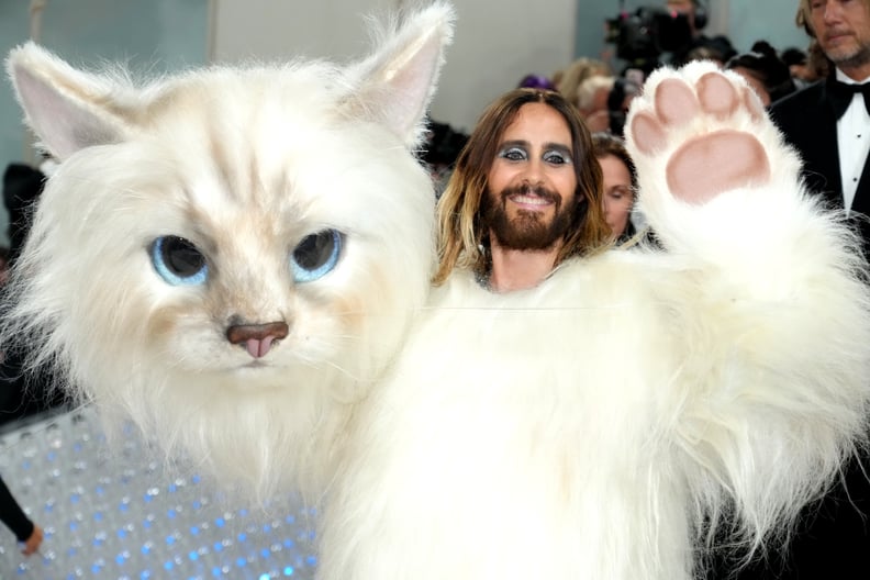 Jared Leto as Karl Lagerfeld's Cat Choupette at the 2023 Met Gala