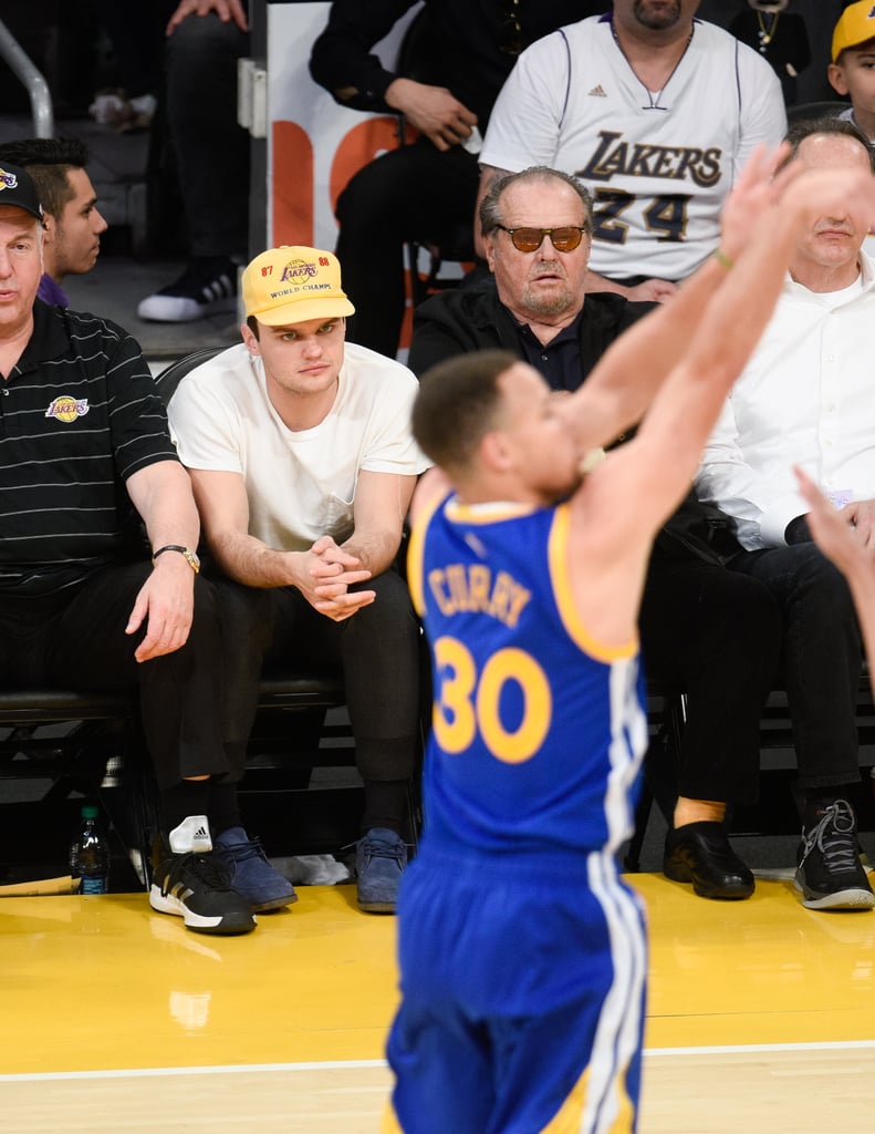 Jack Nicholson and Son Ray at Lakers Game March 2016