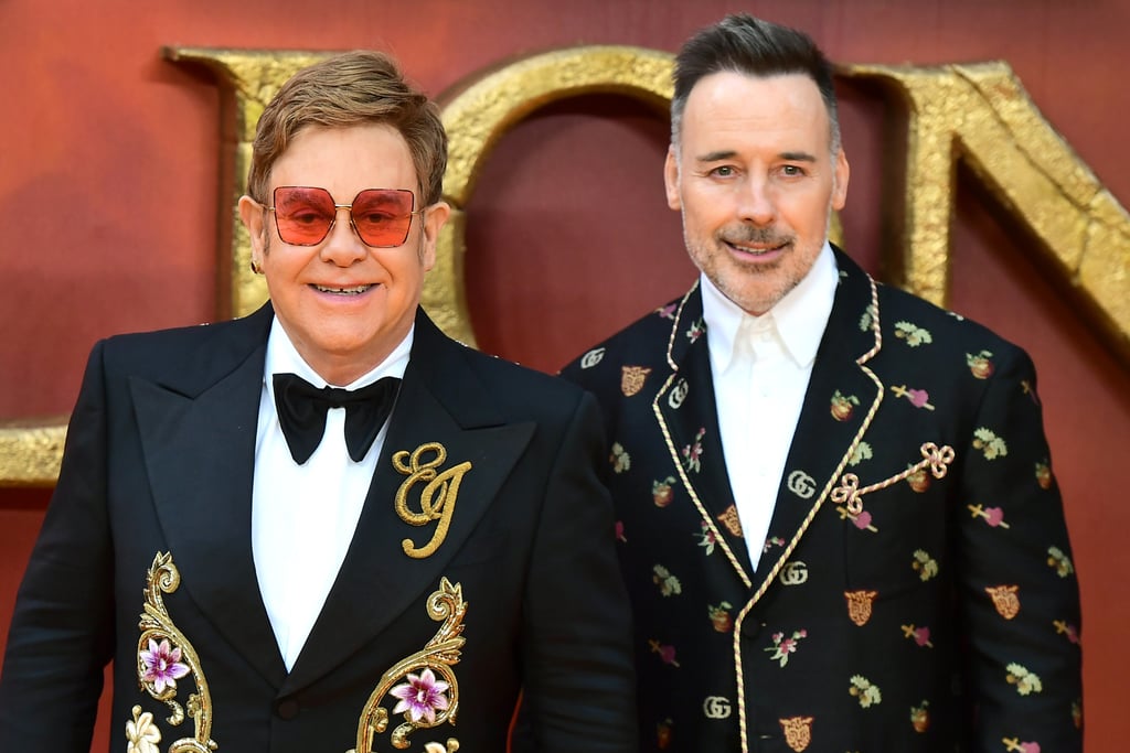 Pictured: Elton John and David Furnish at The Lion King premiere in London.