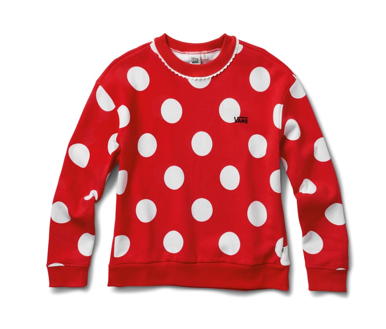 Disney x Vans Minnie Mouse Boxy Crew Sweatshirt in Racing Red