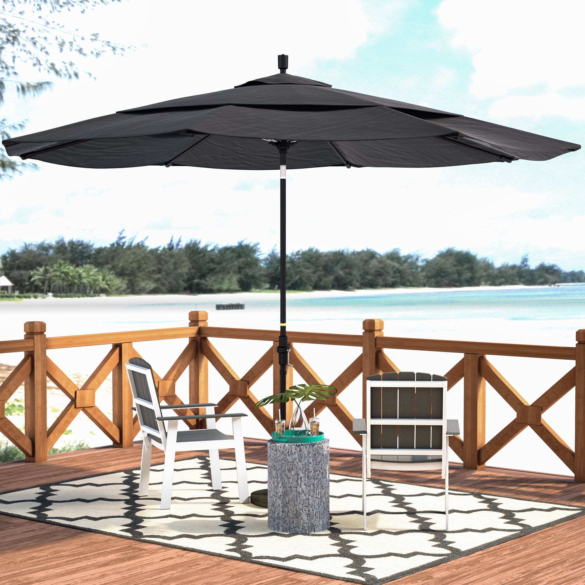 Amazon.com : South Mission Deluxe Natural 10' Offset Outdoor Patio Umbrella  Outdoor - Sand : Patio Umbrellas : Patio, Lawn & Garden