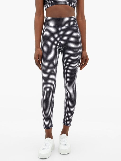 The Upside Checked Stretch-Jersey Cropped Leggings