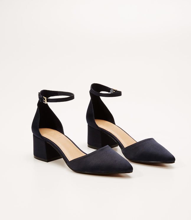 LOFT Satin Ankle Strap Heels ($80)