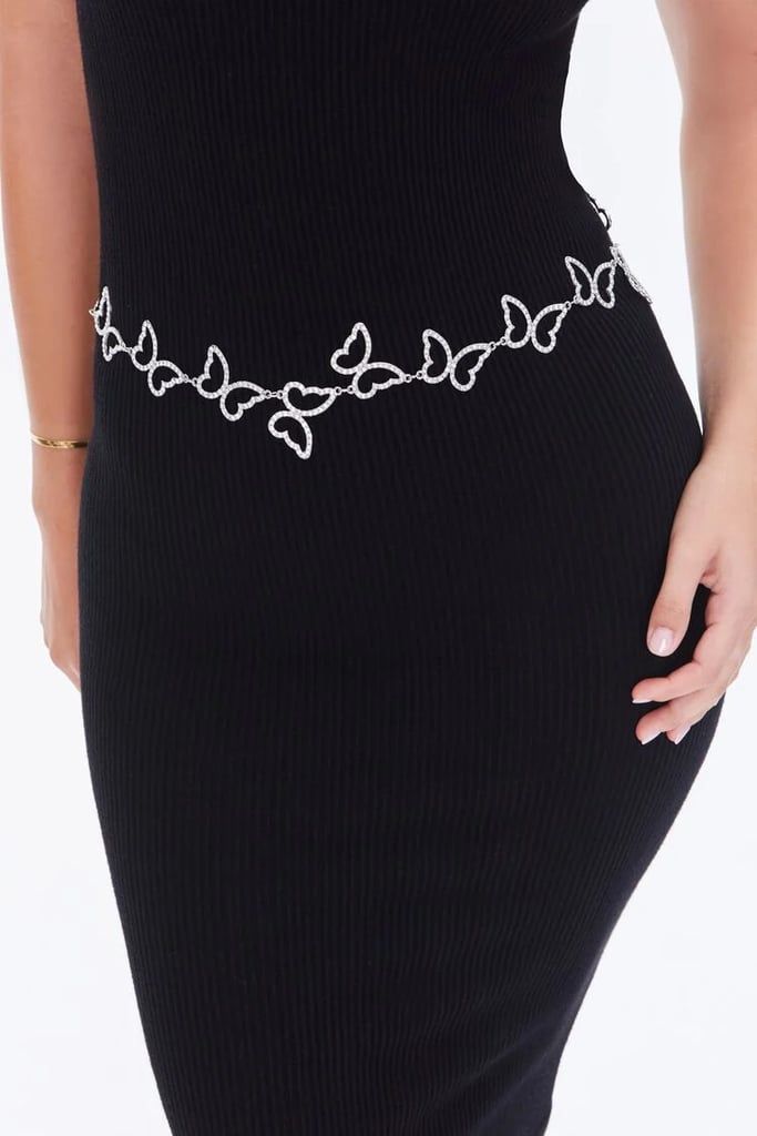 Forever 21 Rhinestone Butterfly Chain Belt