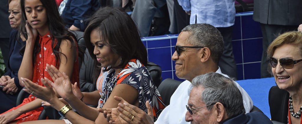 Michelle Obama's Tory Burch Dress at Baseball Game in Cuba