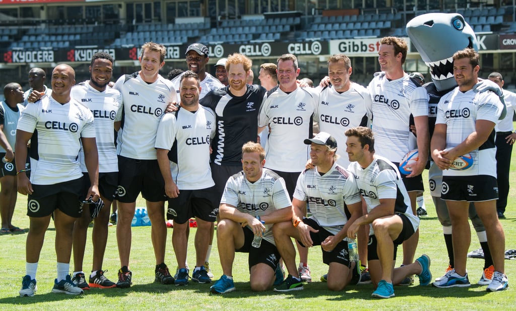 Prince Harry Plays Rugby With Sharks in South Africa
