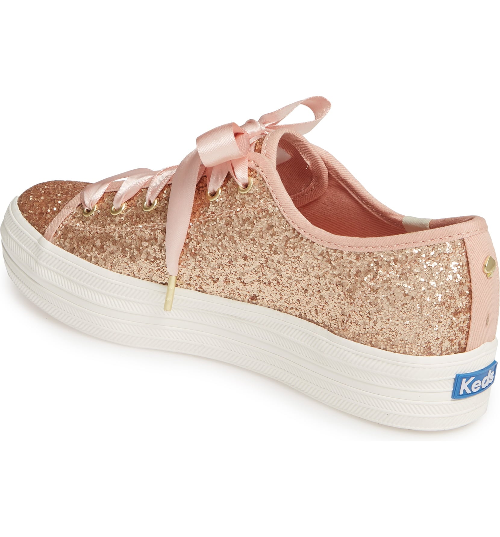 Kate Spade Keds Rose Gold Glitter Sneakers 2019 POPSUGAR Fashion