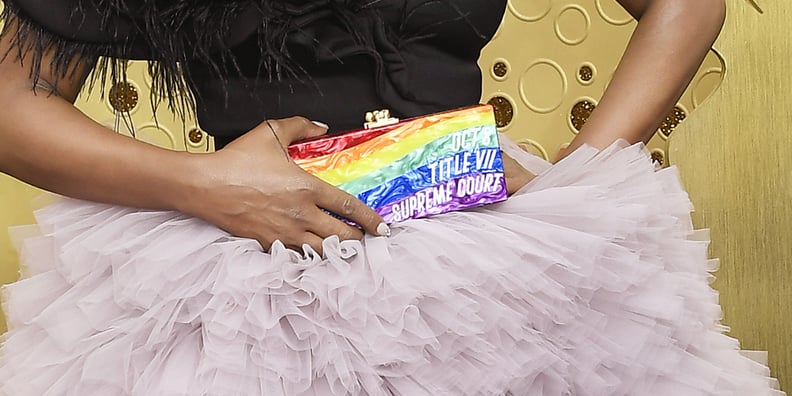Laverne Cox's Edie Parker Rainbow Clutch at the 2019 Emmy Awards