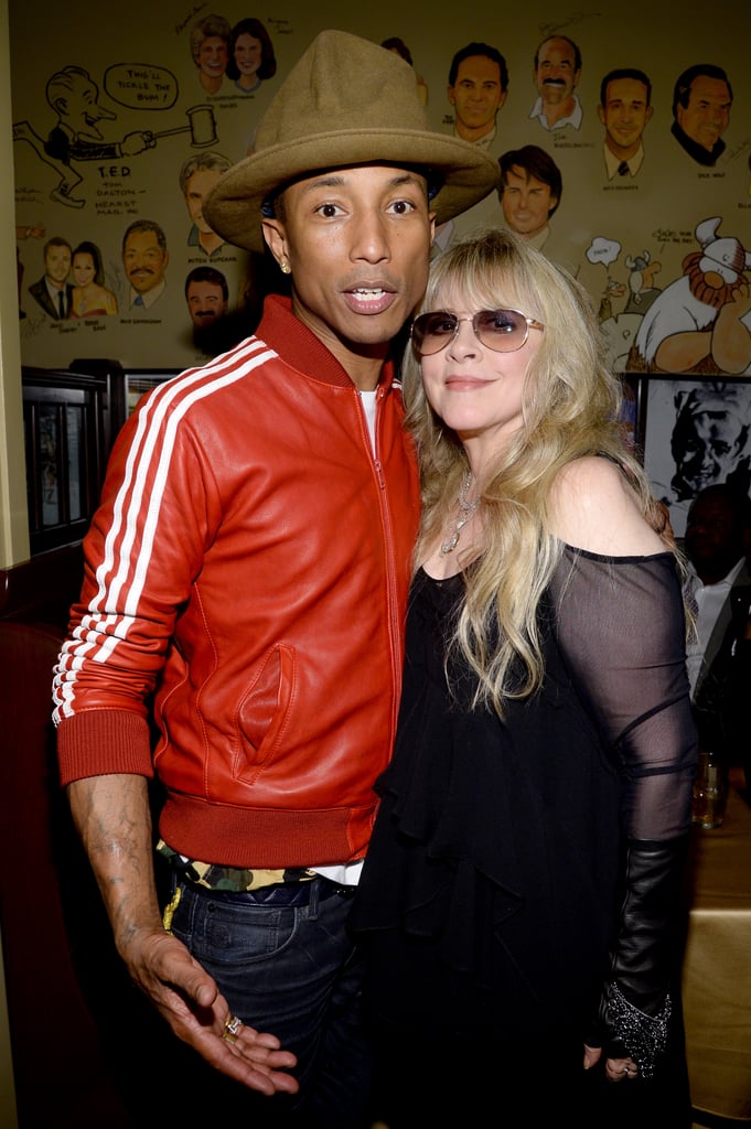 Pharrell Williams (and his hat) had a moment with Stevie Nicks at the Sony party.