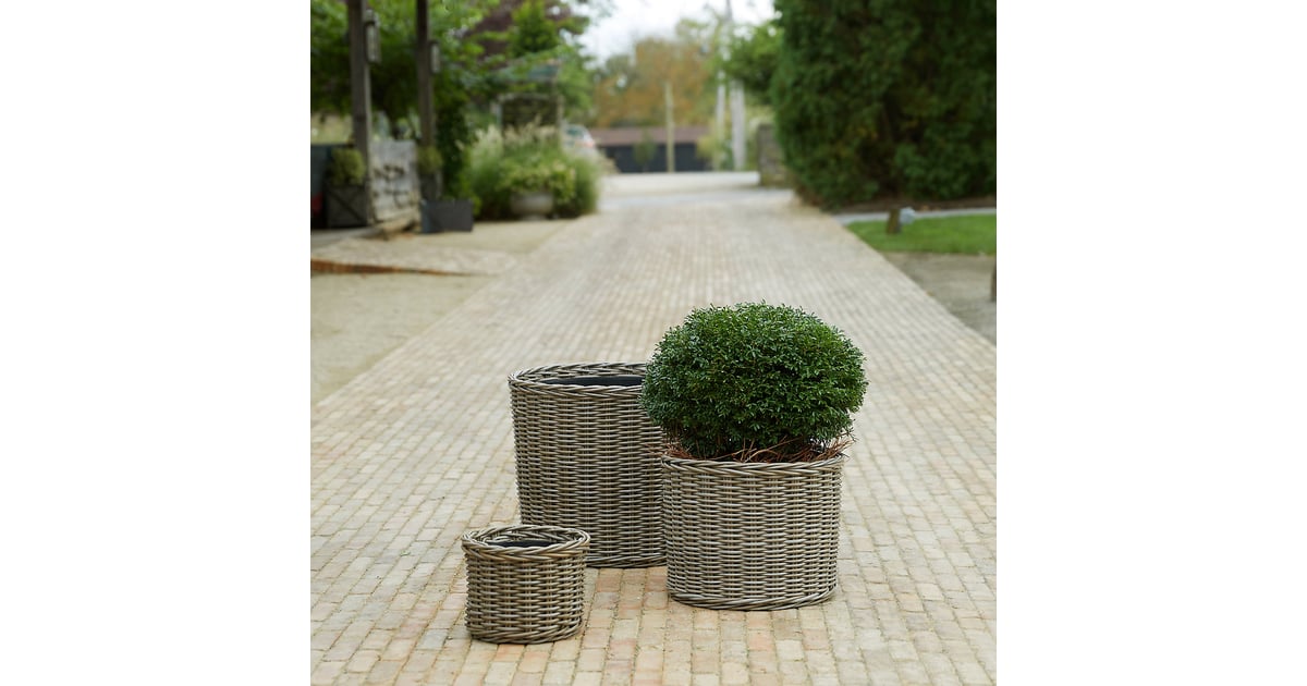 All Weather Wicker Cylinder Planter Best Outdoor Planters From