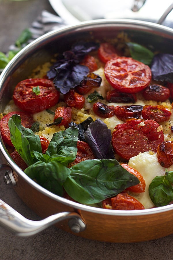 Baked Caprese Risotto Casserole