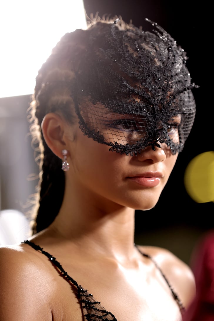 Zendaya's Spiderweb Dress on the Spider-Man Red Carpet | POPSUGAR
