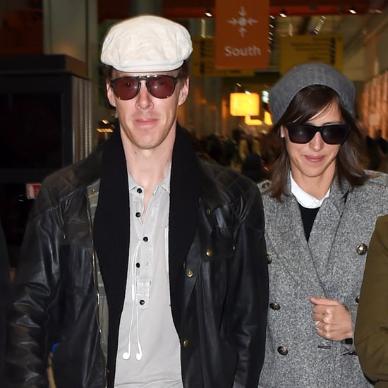 Benedict Cumberbatch and Sophie Hunter at Heathrow Airport