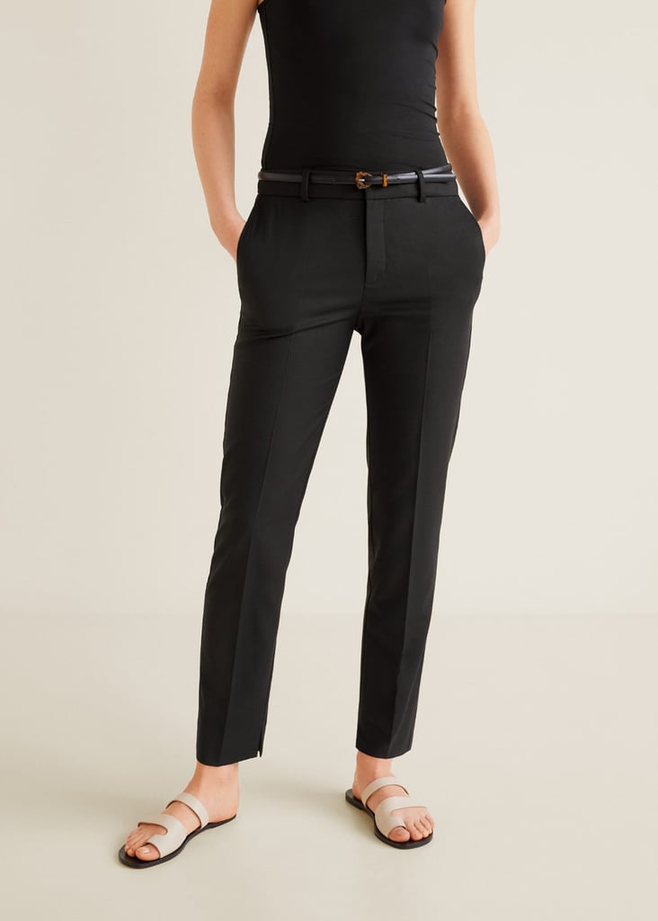 Mango Belt straight-fit trousers
