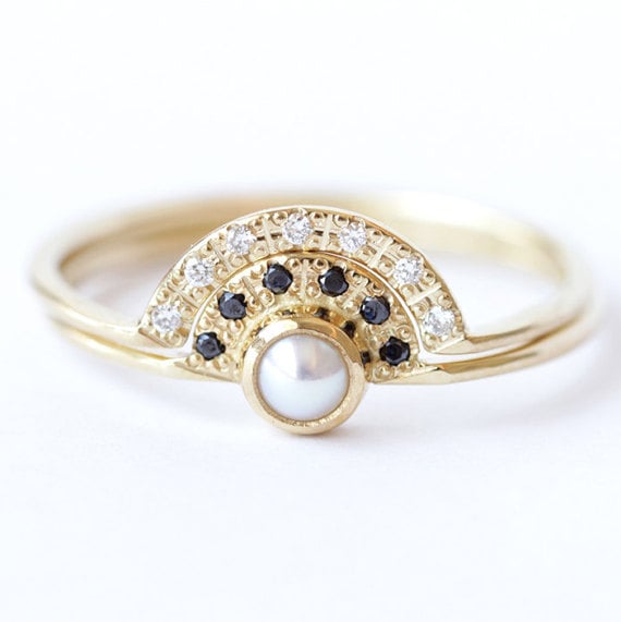 Pearl Engagement Ring