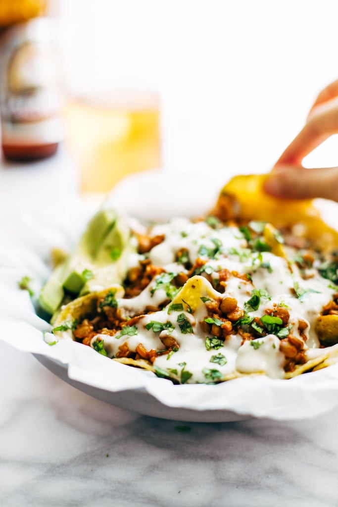 Spicy Lentil Nachos With Three-Cheese Sauce