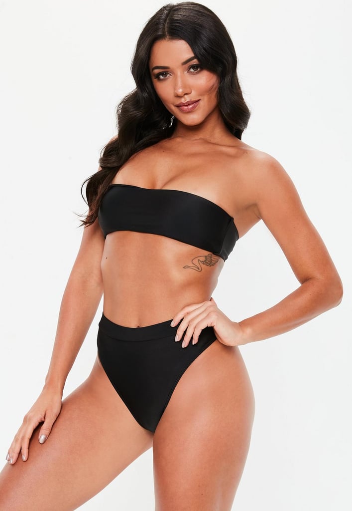 Missguided Black Bandeau Bikini