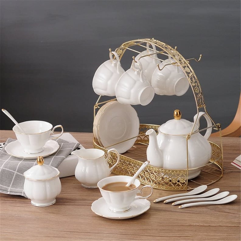 For Tea Time: Fanquare 15-Piece English Ceramic Tea Set